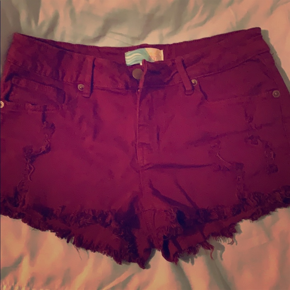 Maroon shorts worn one time